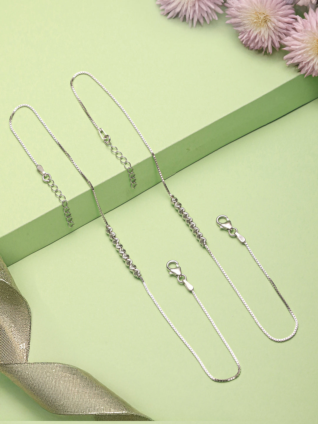 925 Silver Snake Chain Payal Anklet